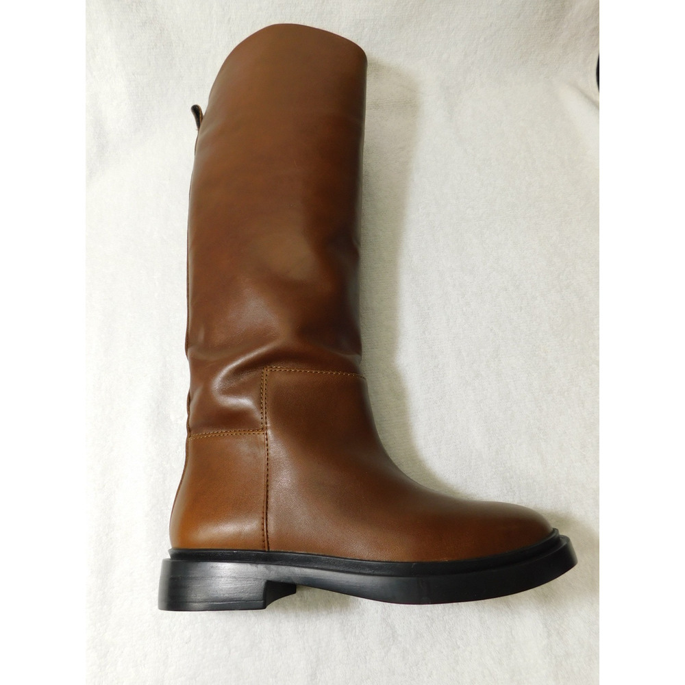 W659 Steve Madden Dark Brown Leather Gaige Tall Riding Boots - 5.5 M